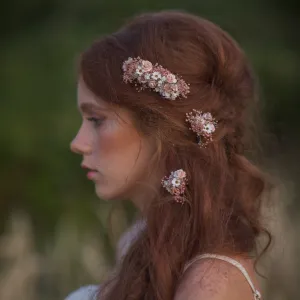 Romantic dried flower comb and pins