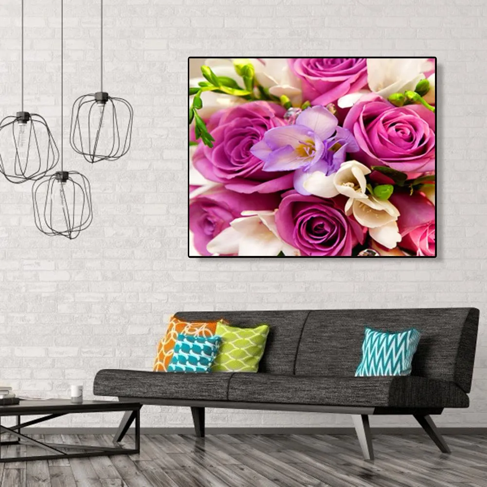 Rose Flower-Paint By Numbers 50*40cm