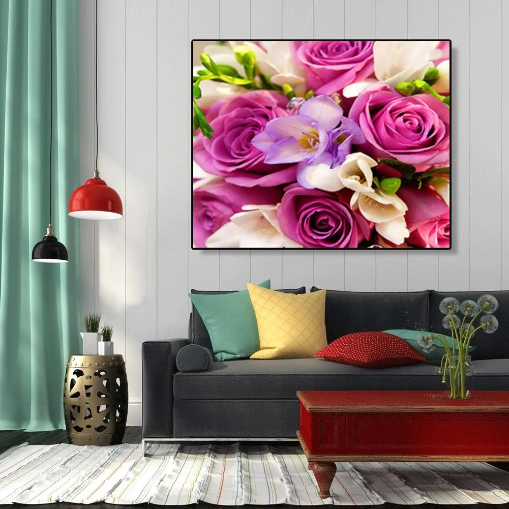 Rose Flower-Paint By Numbers 50*40cm