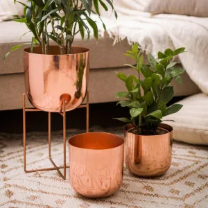 Rose Gold Metal Planter