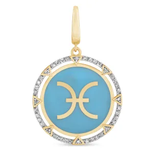 Round Pisces Charm