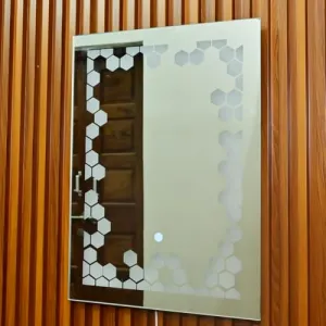 Saanvi Enterprisez Premium Wall Mounted Rectangular Backlit Digital LED Mirror with Touch Sensor, 3 Light Modes, 18 x 24 Inch, Bathroom Mirror with LED Lights