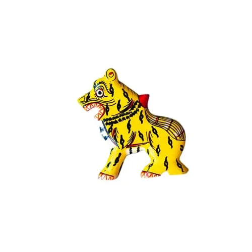SABHYASHA Handpainted Fridge Magnet: Pattachitra Tiger | Decorative Magnet for Refrigerator | Almirah | Washing Machine