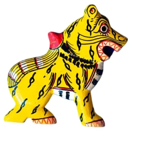 SABHYASHA Handpainted Fridge Magnet: Pattachitra Tiger | Decorative Magnet for Refrigerator | Almirah | Washing Machine