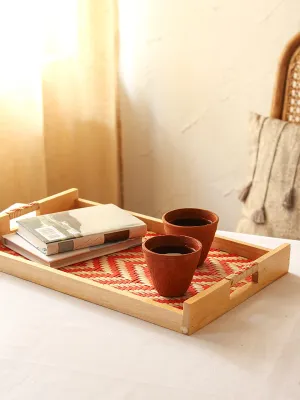 Satapada Cane Tray (Red/Natural)