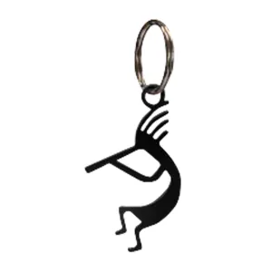 Silhouetted Key Ring - Durable Wrought Iron, Powder-Coated Black Finish, Made in USA, 1 1/4" W x 2 1/2" H