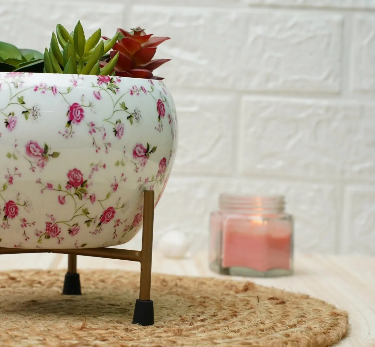 Small Pot for Indoor Plants (Pink Rose, Pack of 2)