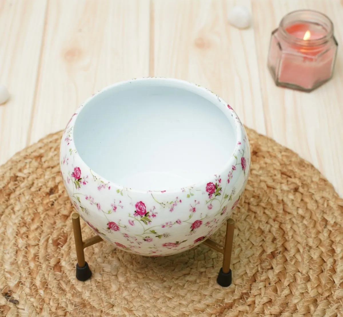 Small Pot for Indoor Plants (Pink Rose, Pack of 2)