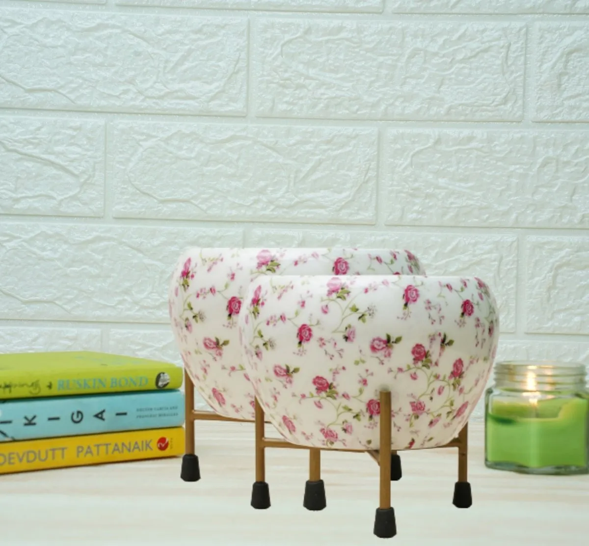 Small Pot for Indoor Plants (Pink Rose, Pack of 2)