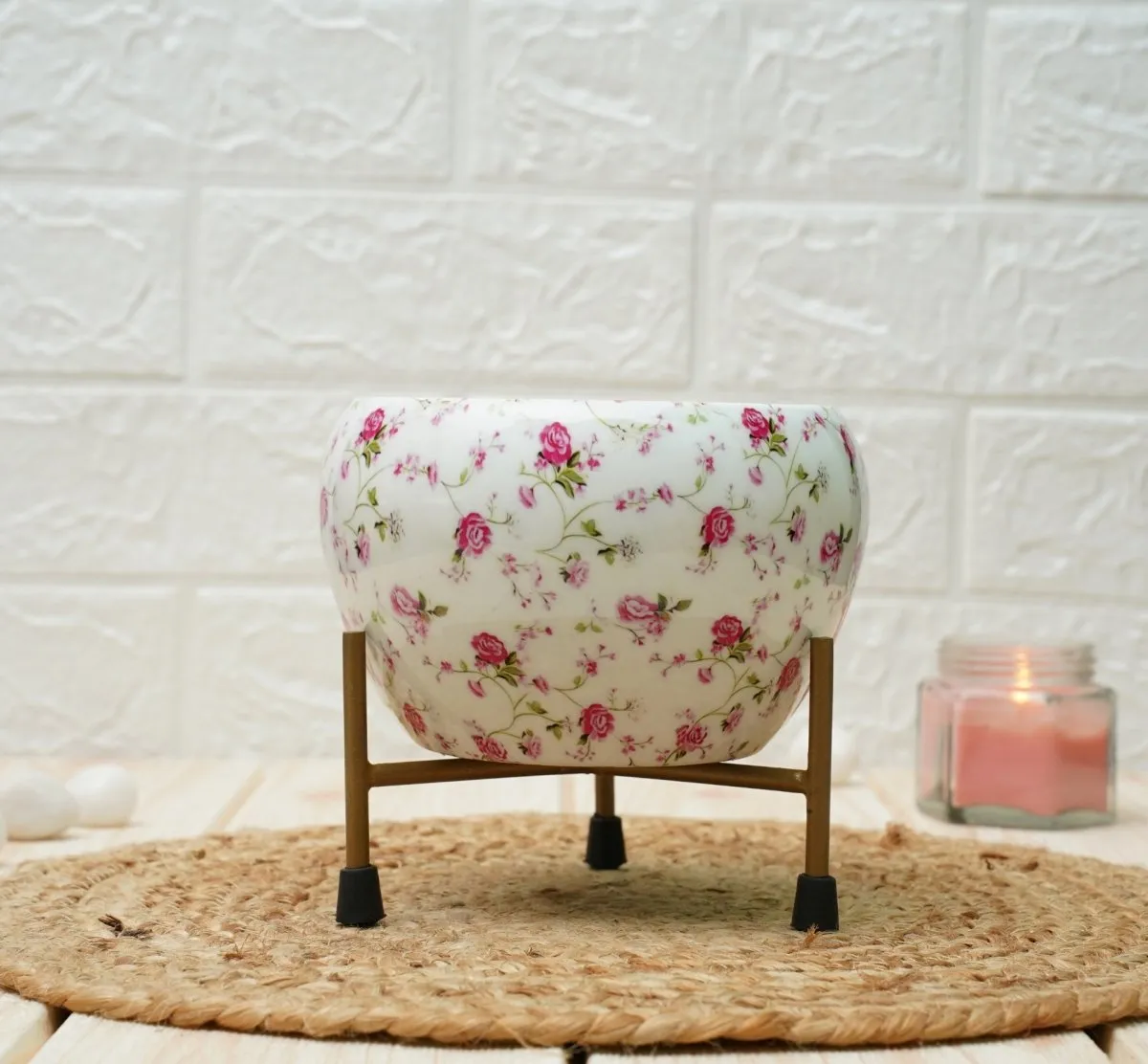 Small Pot for Indoor Plants (Pink Rose, Pack of 2)