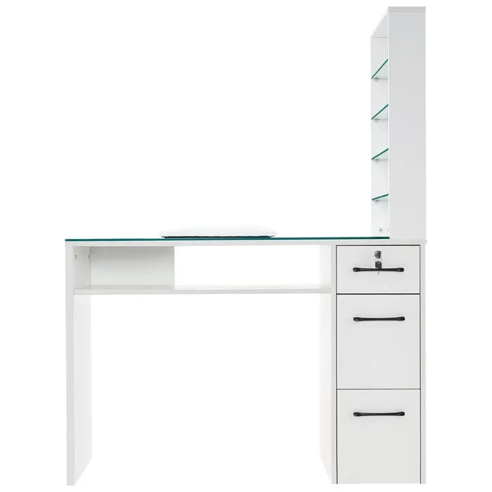 Sofia Manicure Table with Drawers and Shelves