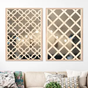The WoWart Wall Mirror Hangings for Home Decoration/Laminated Pine Wood Engraved Acrylic Mirror Framed Art for Wall Decration (WDJ-BB-2.13, 10x13 inches)