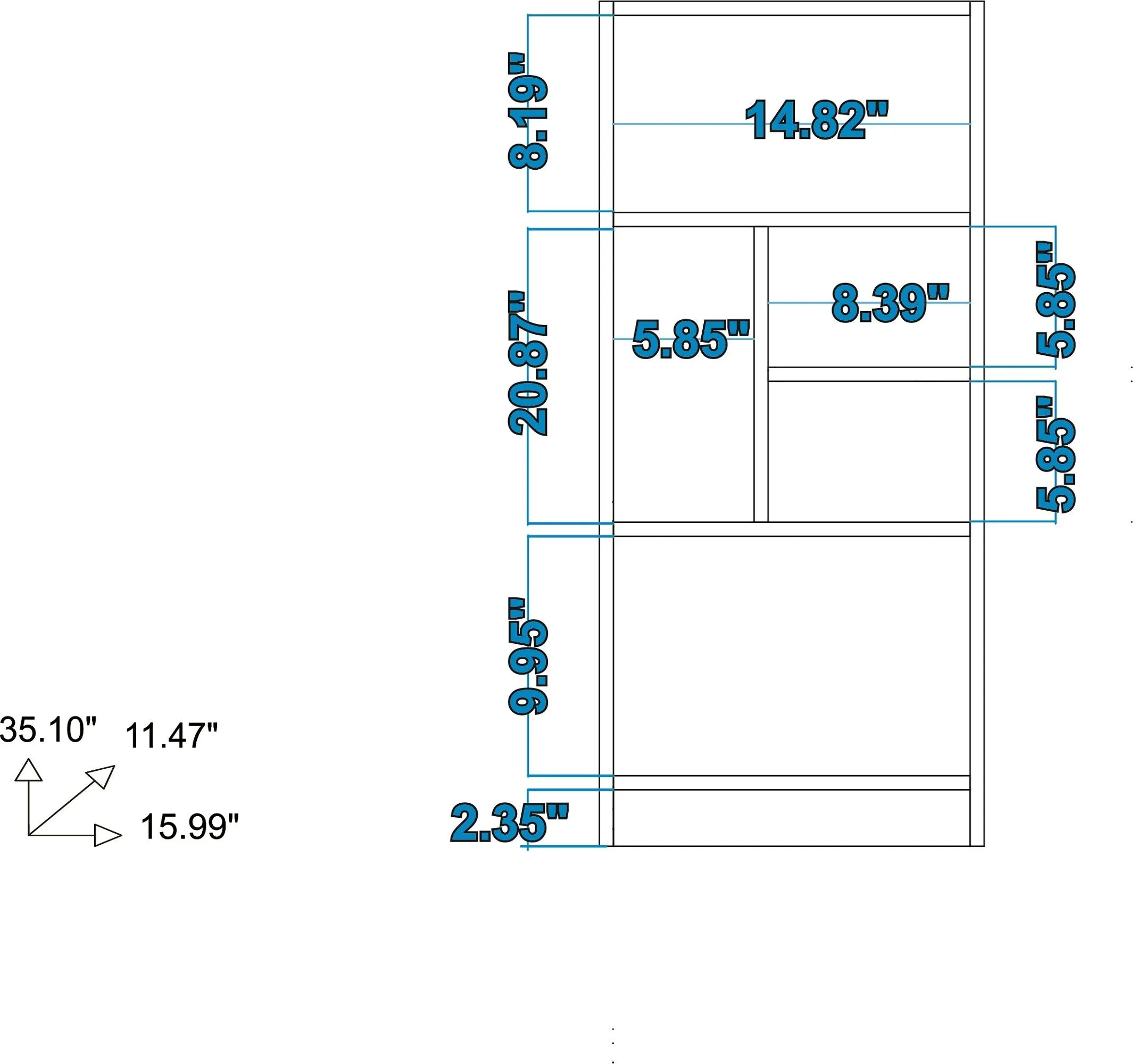 Valenca Bookcase 2.0 with 5 shelves in White