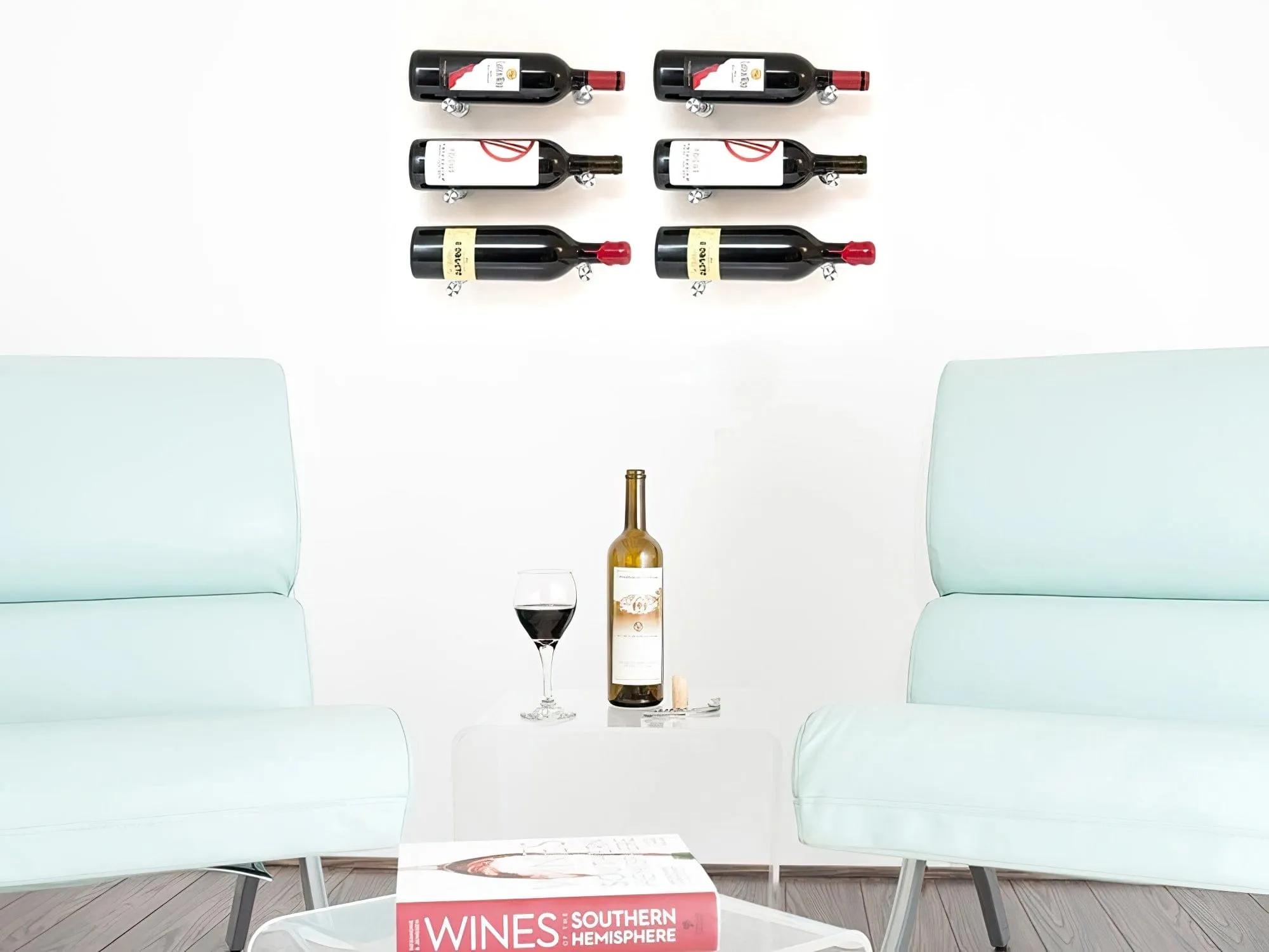 Vino Pins Designer Grid 3×2 Wall Mounted Wine Rack (6-12 Bottles)