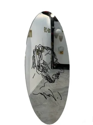 Vintage20th Century Mirror with Autoportrait of Carlo Scarpa for Gavina