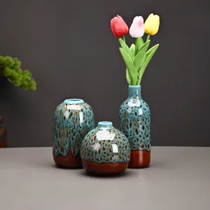 Warmth and Comfort in Every Detail: Handcrafted Ceramic Vase ( Set of 3 )