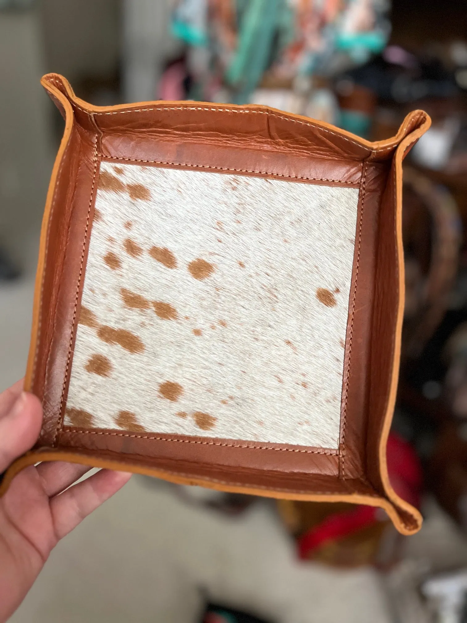 Western Southwest Square Leather Trays