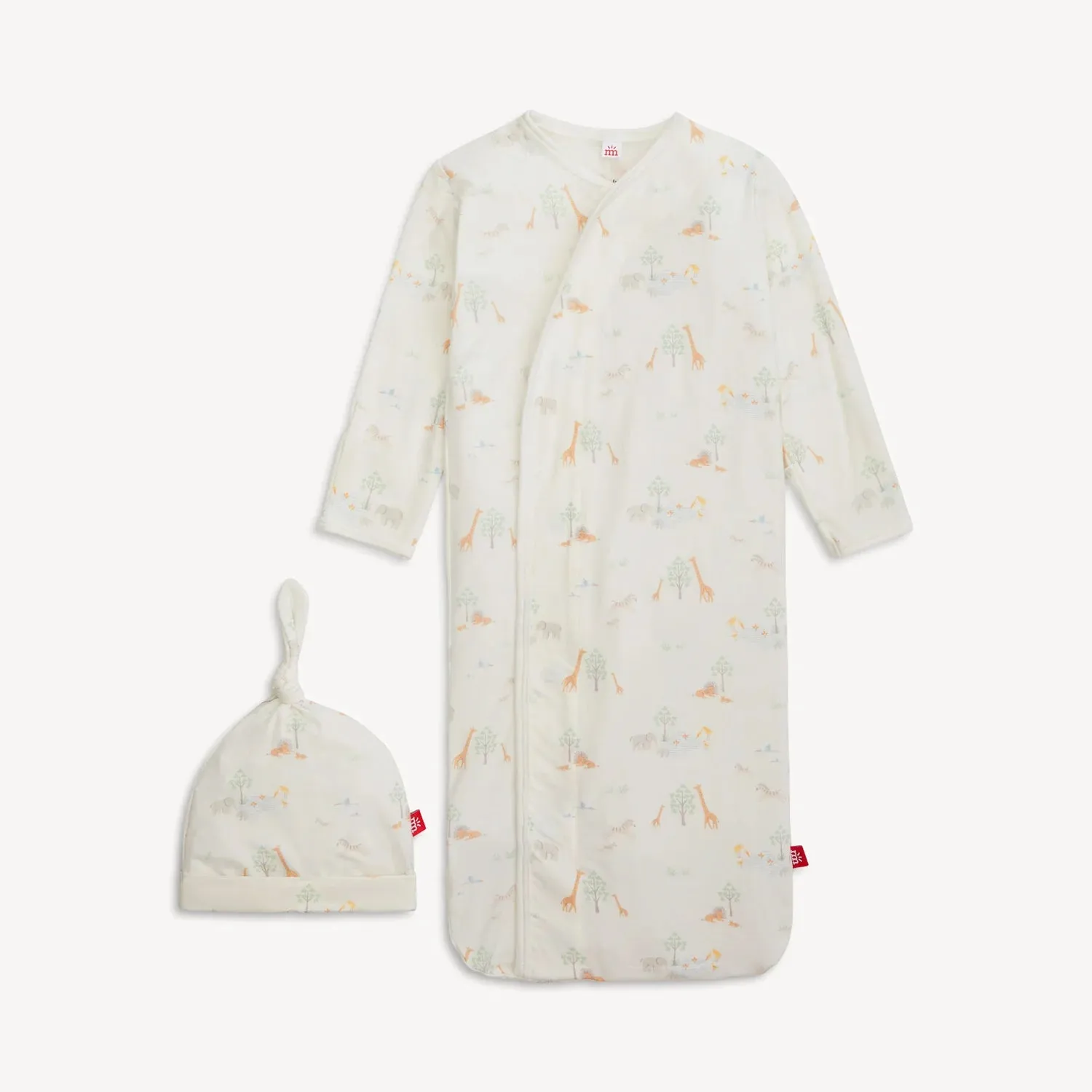 White Serene Safari Magnetic Gown   Hat