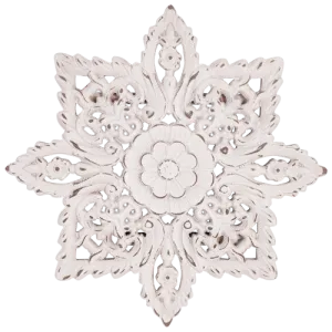 Whitewash Floral Carving