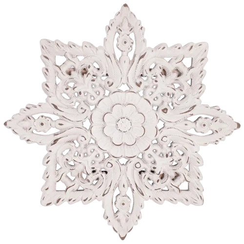 Whitewash Floral Carving