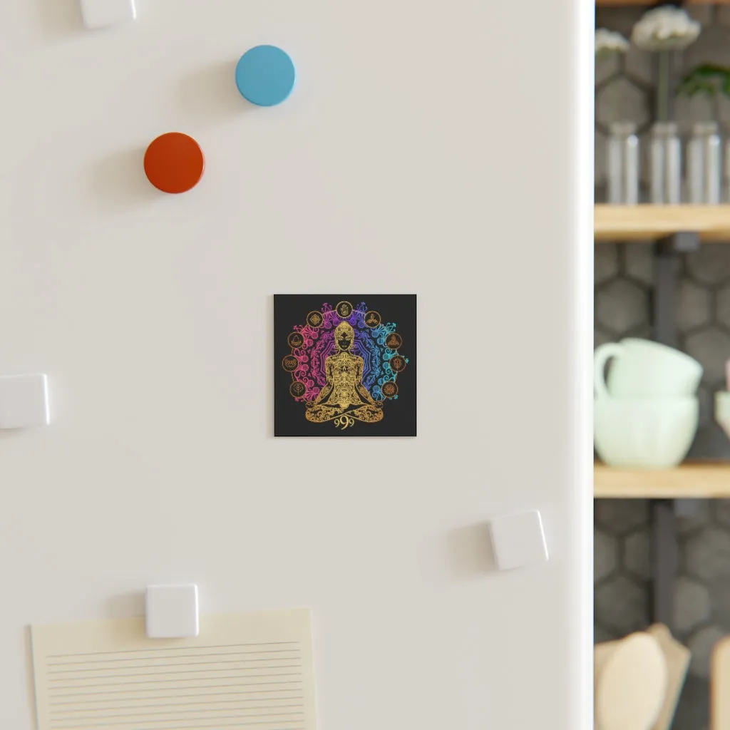 Yoga Spiritual Meditation Square Magnet - Release 999 Angel Number