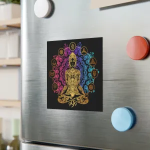 Yoga Spiritual Meditation Square Magnet - Release 999 Angel Number